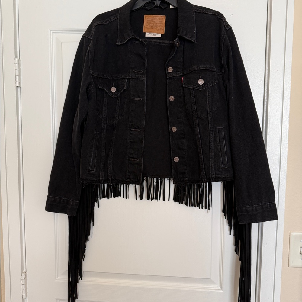Levi’s Black Fringe Denim Jacket
